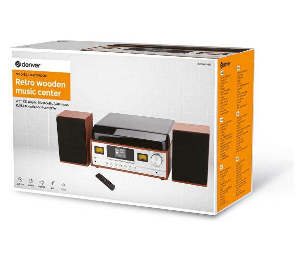 Denver Retro wieża stereo Denver MRD-52 z gramofonem light wood - 1535097 - zdjęcie 7